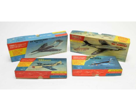 Four boxed Frog scale model construction kits, military aircraft, 1:72nd scale.