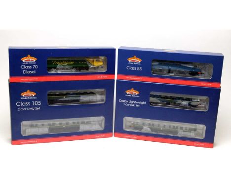 Four Bachmann 00-gauge Branchline Model Railways boxed trains and carriages, comprising: 31-586 Class 70 diesel, 70003 Freigh