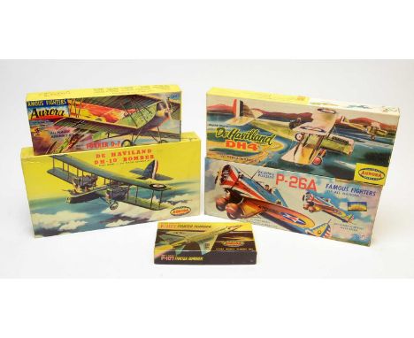 Fived boxed Aurora model construction kits, space and military aircraft, 1/4in. scale.