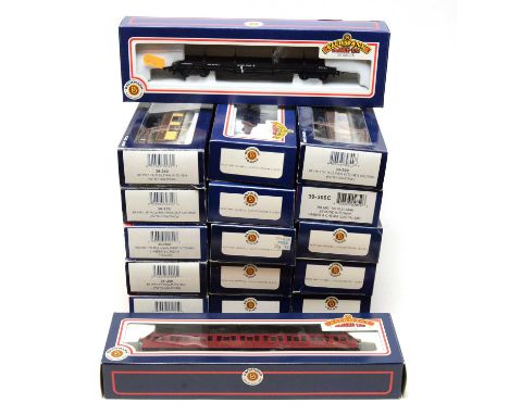 A quantity of Bachmann 00-gauge Branchline Model Railways carriages and rolling stock. (17)