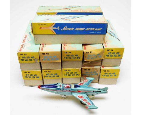 Twelve boxed Friction Supersonic Jetplane scale model aircraft.