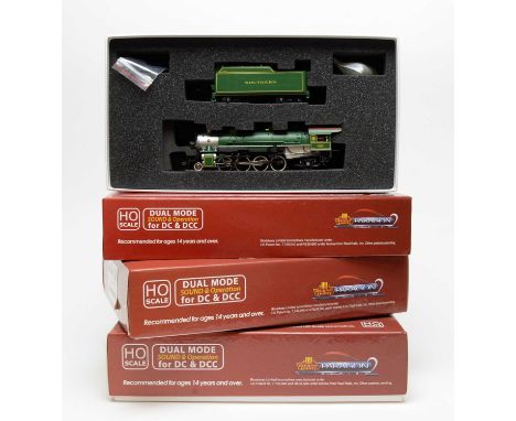 Three Broadway Limited Imports Paragon Series No. 2 boxed locomotives, HO scale, American Outlines, models comprising: 2912, 