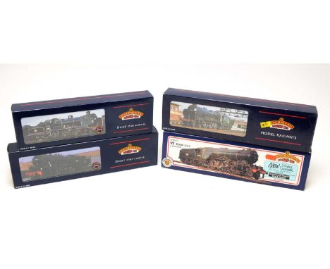 Four Bachmann 00-gauge Branchline boxed trains, comprising: 32-252 WD 2-8-0 Austerity 90445 BR black L/crest, 32-151A N Class