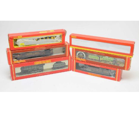 Six boxed Hornby Railways 00-gauge locomotives and carriages, comprising: R.505 LMS 2-6-4T locomotive, 4P, R.378 LNER Class D