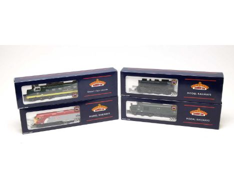 Four Bachmann 00-gauge Branchline Model Railways boxed trains, comprising: 32-575K Class 4NT 43050 Ivatt locomotive, 32-776 C