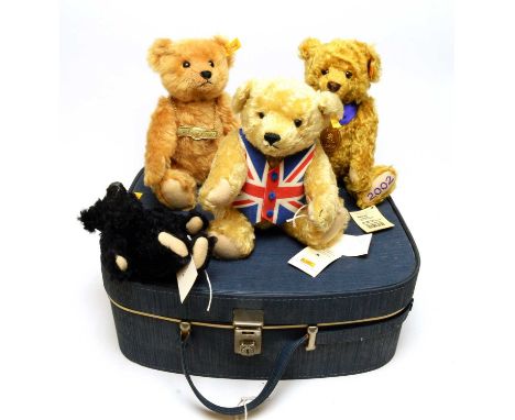 Four Steiff Collectors' Teddy Bears, comprising: 660917 Patriotic Union Jack Bear, limited edition 69; 660740 Teddy Bear, 195