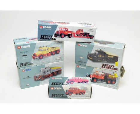 Six boxed Corgi Heavy Haulage Series and Classics Series vehicles, 1:50 scale, comprising: 17903, 17501, 31004, CC12301, 1790