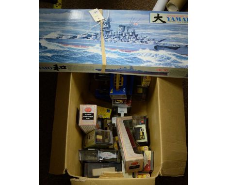 A boxed scale model construction kit of the Japanese battleship 'Yamato', No. 01021; together with a quantity of boxed scale 