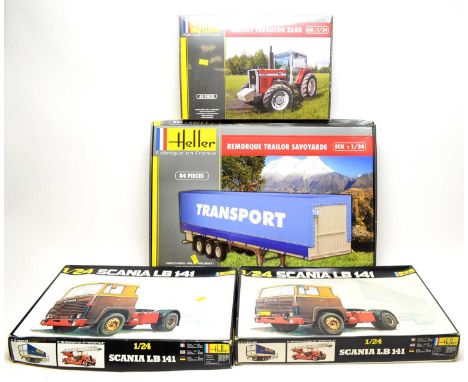 Four boxed Heller scale model commercial vehicles, 1:24 scale, comprising: No. 80771, 2680 and 770 (No. 2).