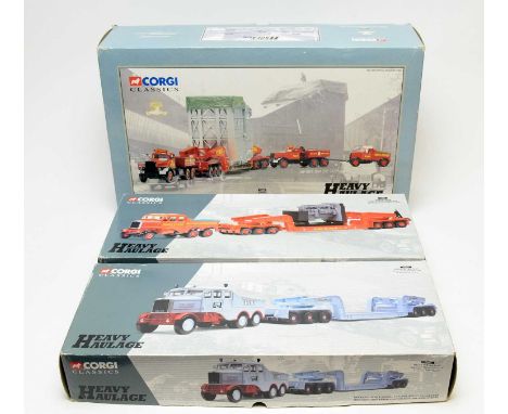 Three boxed Corgi Classics Heavy Haulage scale model vehicles, comprising: 17601, 17603 and 31009.