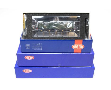 Three Heljan 00-gauge boxed trains, comprising: Class 15 Item 1501 D8219 BR green small Y ends, 2300 Class 23 D5900 in green 