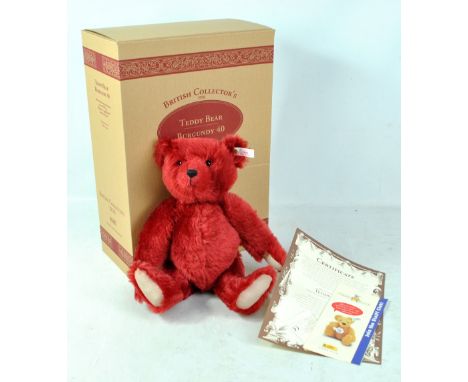 STEIFF; a boxed British Collectors' 1998 Burgundy 40 Button in Ear teddy bear.