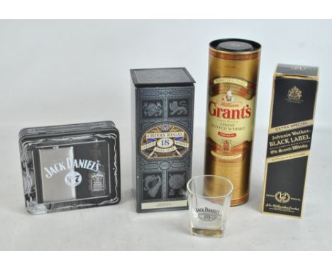 Three bottles of blended Scotch whisky comprising Chivas Regal 18 Years Old, 700ml 40%, Johnnie Walker Black Label 12 Years O