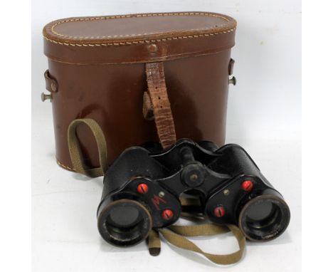 A cased pair of military issued Taylor-Hobson Bino Prism No.2 MkIII binoculars, serial no. 289350, dated 1943 and with impres