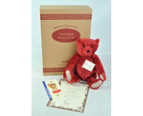 STEIFF; a boxed limited edition British Collectors' 1998 Burgundy 40 Button in Ear teddy bear no. 2949/3000 with certificate.