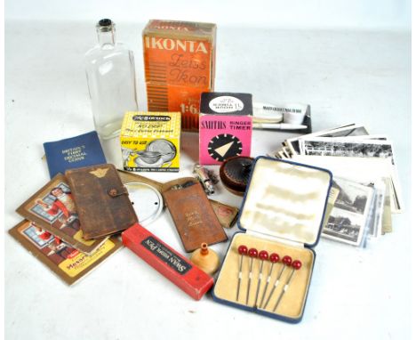 A lot of various collectors' items to include Zeis Ikon 'Ikonta' camera, a boxed Swan visofil pen, The Acme City Whistle Grou