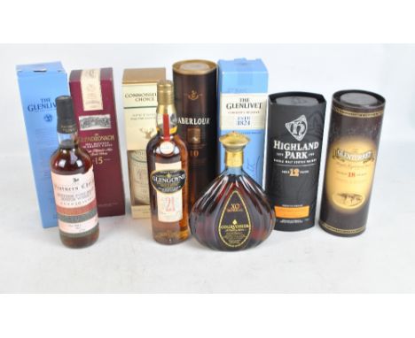 A quantity of whisky including Speyside Craigellachie 1987, Aberlour, Glenlivet (x2), an 18 Year Aged Glenturret, a 15 Year A