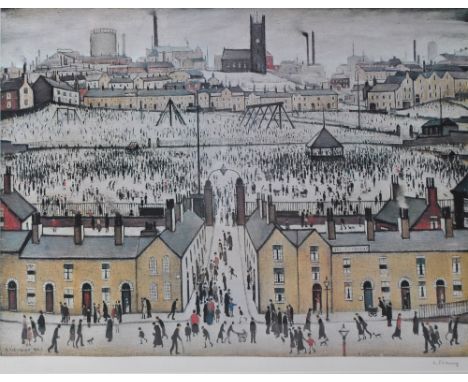 LAURENCE STEPHEN LOWRY RBA RA (1887-1976); limited edition signed print 'Britain at Play', signed in pencil lower right and b