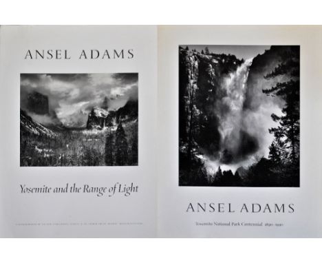 AFTER ANSEL ADAMS; four modern black and white poster prints, each depicting Yosemite National Park, unframed.