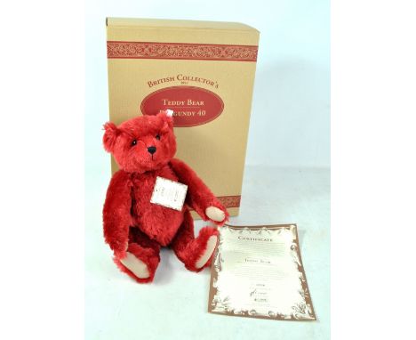 STEIFF; a boxed limited edition British Collectors' 1998 Burgundy 40 Button in Ear teddy bear, no. 2958/3000 with certificate