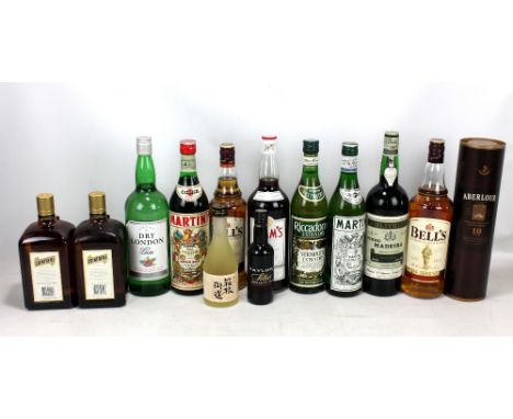 A group of mixed spirits including Aberlour Ten Years Old single malt Scotch whisky, 40% 70 cl, two bottles of Bell's blended
