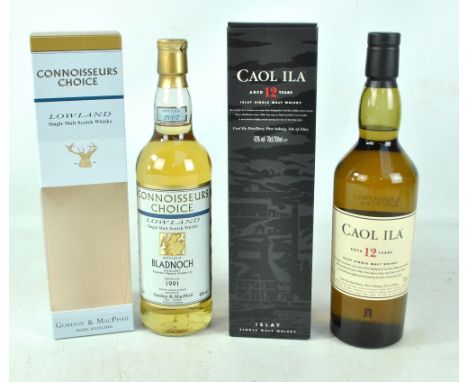 Two bottles of single malt Scotch whisky comprising Connoisseur's Choice Lowland Bladnoch distilled 1991 and bottled 2007, 40