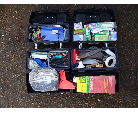 4 Tool boxes with contents to include lightbulbs and decorating etc&nbsp;