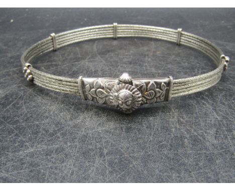 An Eastern style white metal choker necklace&nbsp;