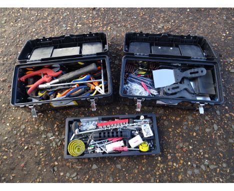 2 Tool boxes with tools to include pliers, hammer and drill bits etc&nbsp;