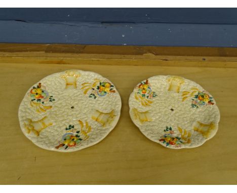2 Clarice Cliff Celtic Harvest cake stand plates&nbsp;