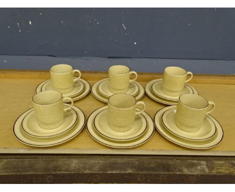Set of 6 Poole pottery trios&nbsp;