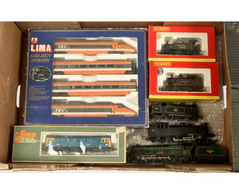 Tri-ang, Hornby &amp; Lima boxed &amp; unboxed Locomotives. To include Lima 149711 TGV 4x car set; Hornby R3091 BR 0-4-0 "Que