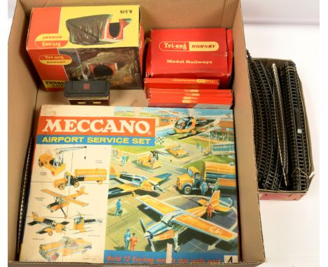 Meccano and Railway Track &amp; Trackside items. Comprising Meccano Airport Service Set No.4 (unchecked for completeness but 