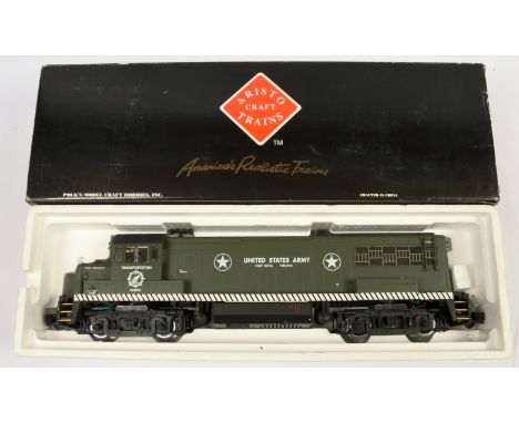 Aristocraft Trains G Gauge Ref ART-22119 GE U25-B Diesel Locomotive United States Army green Transportation Corps, handrails 