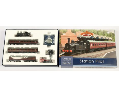 Bachmann 00 Gauge 30-180 Station pilot set with a Ex LNWR 0-6-2 Webb Coal Tank BR Black No.58900, 3 MK1 Coaches - 1 x FK Maro