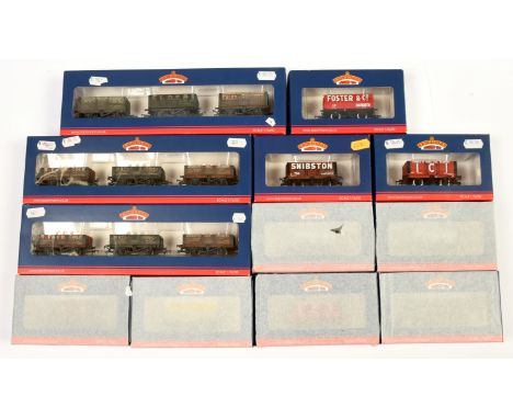 Bachmann 00 Gauge Group of Goods wagons consisting of Coal Trader 3- pack wagons 37-095A 7 plank weathered and 37-097 5 plank