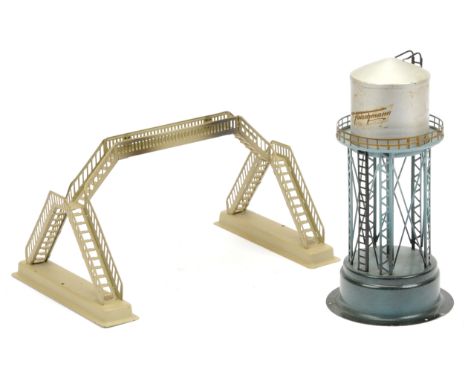 Marklin &amp; Fleischmann Trackside Items. Comprising Marklin 444 Footbridge, beige finish (missing detachable signals) &amp;