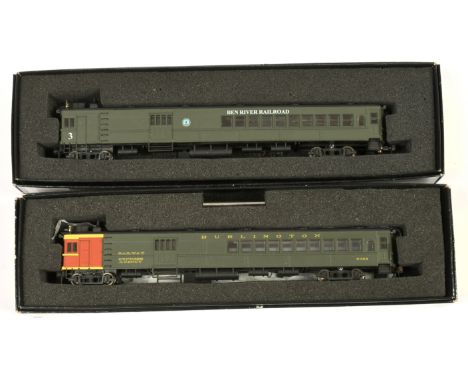 Bachmann Spectrum HO ENC Gas Electric (Doodlebug) Single Railcars (1) 81402 Ben River Railroad Green livery No.3, (2) 81411 B
