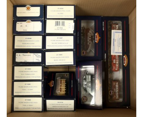 Bachmann 00 Gauge group of Goods wagons consisting of 7 plank&nbsp; 37-100F William Thomas, 37-100E J Clarke, 37-100G Bassil 