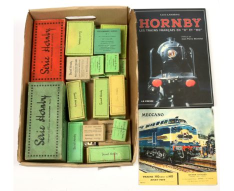 French Hornby 0 Gauge Electrical accessories consisting of 4-light signal, No.2 Buffer stop with lighting unit, No.2/3 and st