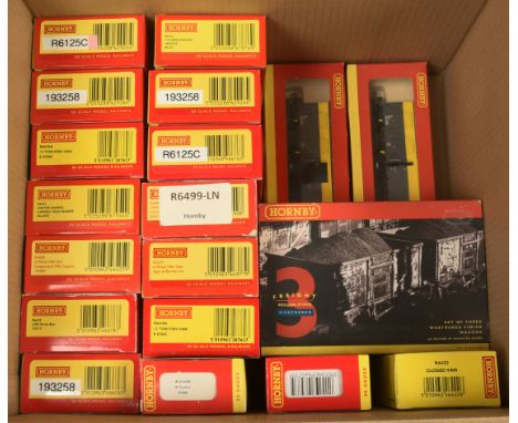 Hornby (China) Group of Good wagons consisting of R6952 Madge Private owner, R6678 LMS Horse Box, R6638A Fish Van *2, R6377 A