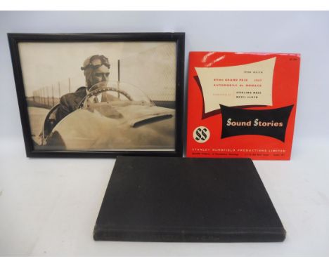A framed and glazed photograph of Alan Hess, plus a single volume titled Gulliver's Travels, dedicated by Alan Hess in pen an