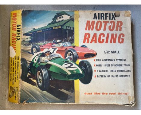 A boxed Airfix 1:32 scale Motor Racing set. 