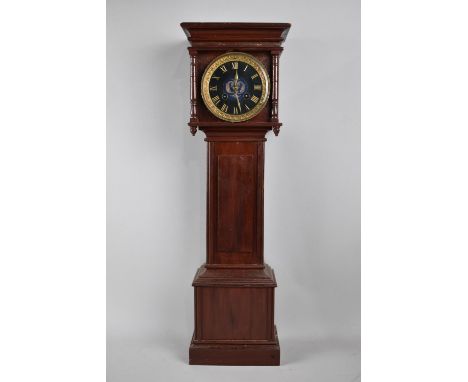 A Mid 20th Century Mahogany Miniature Longcase Clock with Clockwork Movement, 60cms High