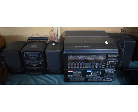 A Sentra Music System with Belt Drive Turntable, Radio, Stereo Tuner and Cassette Player together with a Matsui Speaker Syste