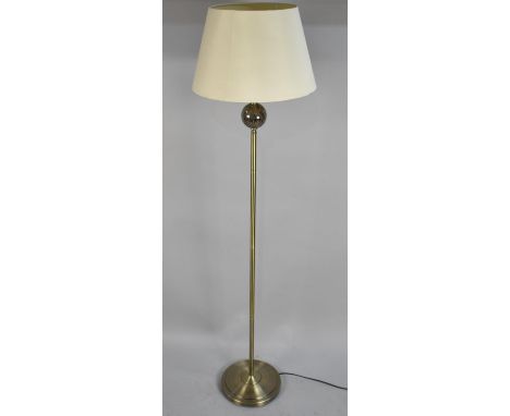 A Modern Metal Standard Lamp and Shade 