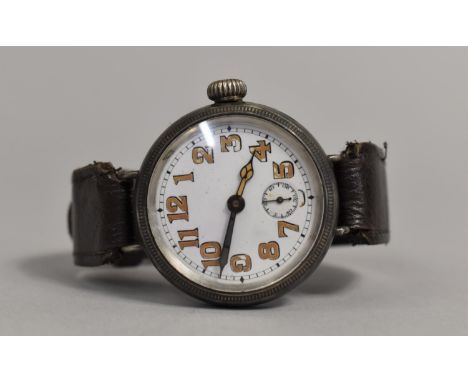 A WWI Period Swiss Made Wrist Watch by Dennison in Silver Case Hallmarked Birmingham 1915, Working Order, Serial Number 24962