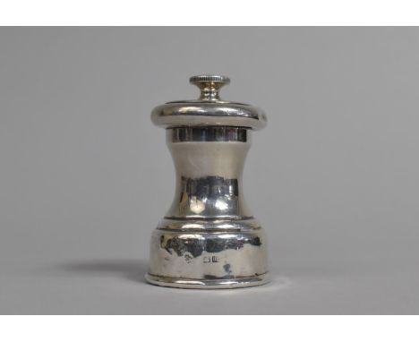 An Early 20th Century Silver Pepper Grinder, Hallmarked Sheffield 1904, 7cm high 