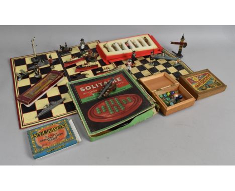 A Collection of Various Vintage and Other Games to comprise Marbles, Solitaire Etc (Most Incomplete) together with a Collecti