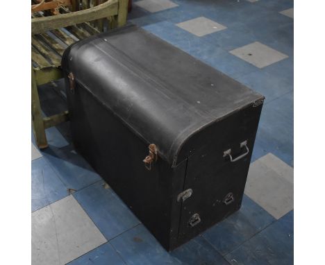 A Vintage Newbury Johnson Ltd Travelling Trunk with Domed Top having Fall Front, 76cms WIde 